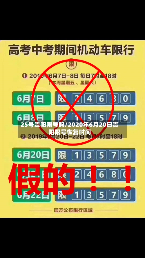 25号贵阳限号吗/2020年6月20日贵阳限号恢复时间
