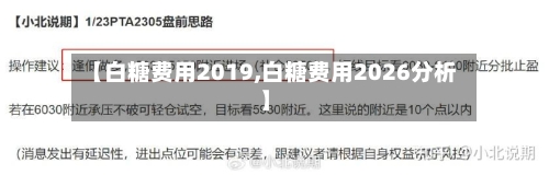 【白糖费用2019,白糖费用2026分析】