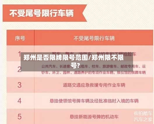 郑州是否限牌限号范围/郑州限不限号?-第2张图片