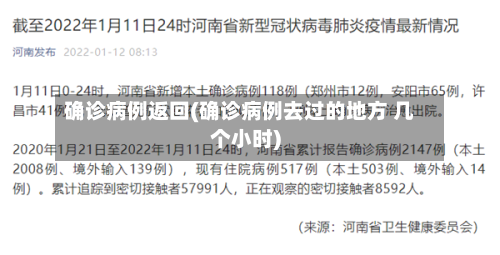 确诊病例返回(确诊病例去过的地方 几个小时)