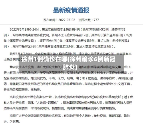 徐州1例确诊在哪(徐州确诊6例新冠肺炎)