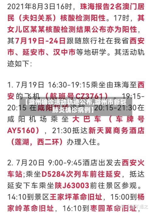 【滁州确诊活动轨迹公布,滁州市新冠肺炎确诊病例】