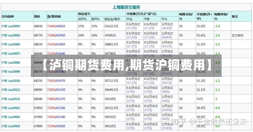 【泸铜期货费用,期货沪铜费用】