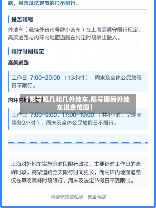 【限号限几和几外地车,限号期间外地车进京范围】-第2张图片