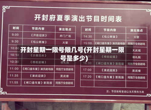 开封星期一限号限几号(开封星期一限号是多少)-第2张图片