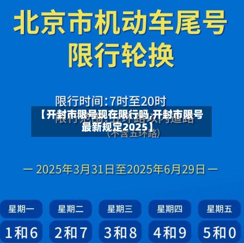 【开封市限号现在限行吗,开封市限号最新规定2025】