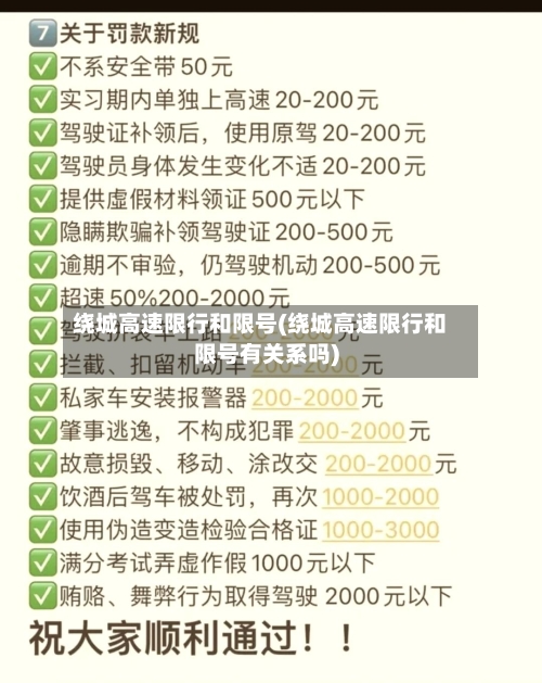 绕城高速限行和限号(绕城高速限行和限号有关系吗)