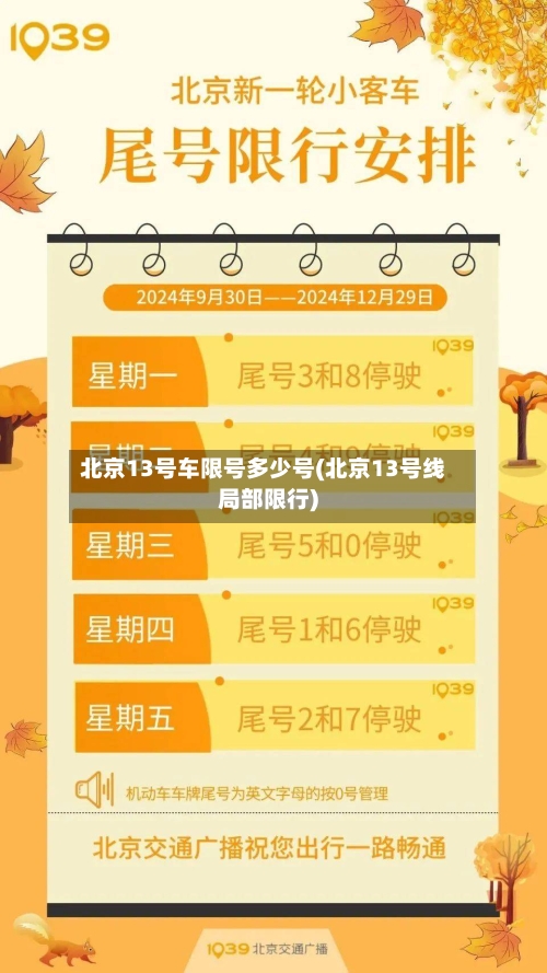 北京13号车限号多少号(北京13号线局部限行)