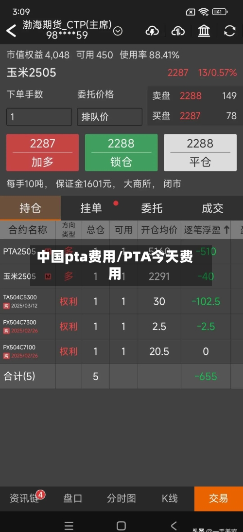 中国pta费用/PTA今天费用
