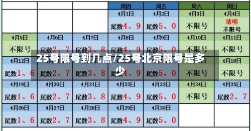 25号限号到几点/25号北京限号是多少
