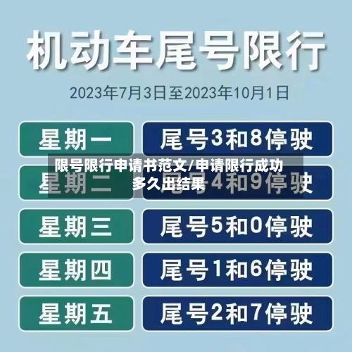 限号限行申请书范文/申请限行成功多久出结果-第2张图片