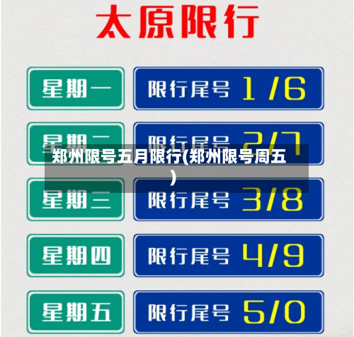 郑州限号五月限行(郑州限号周五)