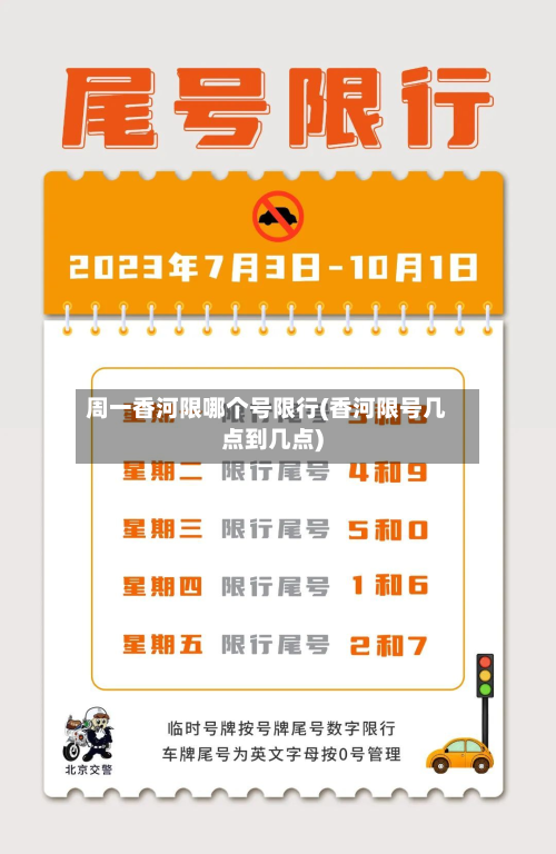 周一香河限哪个号限行(香河限号几点到几点)