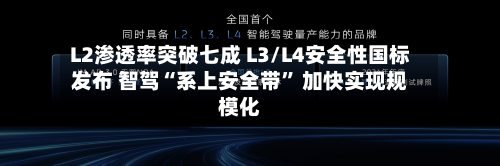L2渗透率突破七成 L3/L4安全性国标发布 智驾“系上安全带” 加快实现规模化-第2张图片