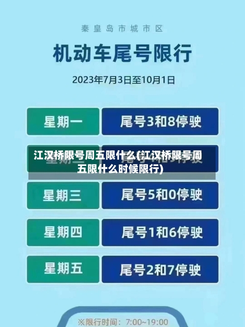 江汉桥限号周五限什么(江汉桥限号周五限什么时候限行)-第2张图片
