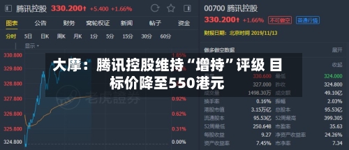 大摩：腾讯控股维持“增持	”评级 目标价降至550港元-第1张图片