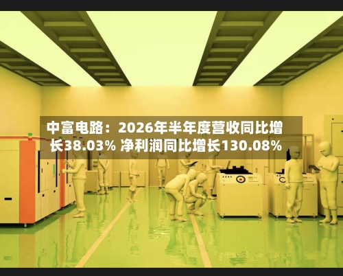 中富电路：2026年半年度营收同比增长38.03% 净利润同比增长130.08%-第2张图片