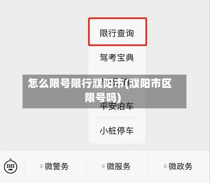 怎么限号限行濮阳市(濮阳市区限号吗)-第3张图片