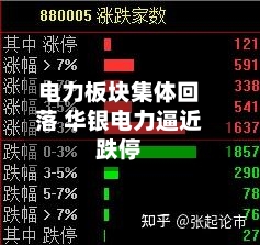 电力板块集体回落 华银电力逼近跌停