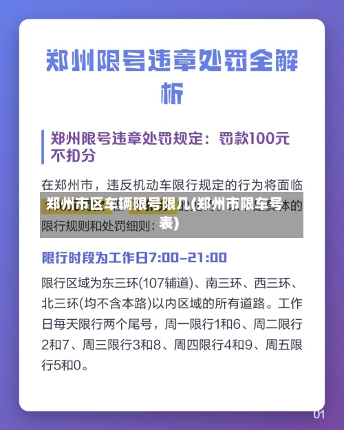 郑州市区车辆限号限几(郑州市限车号表)-第2张图片