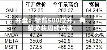 开盘：标普500微升，有望收获周线连涨-第1张图片