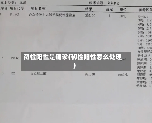 初检阳性是确诊(初检阳性怎么处理)