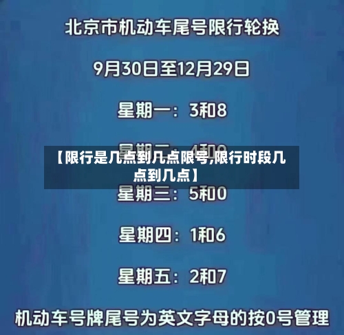 【限行是几点到几点限号,限行时段几点到几点】