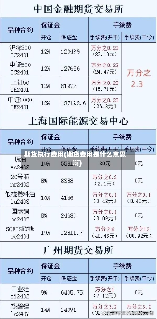 期货执行费用(期货费用是什么意思啊)