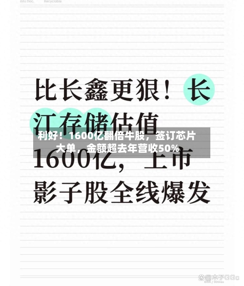 利好！1600亿翻倍牛股，签订芯片大单，金额超去年营收50%-第2张图片