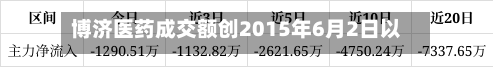 博济医药成交额创2015年6月2日以来新高-第1张图片