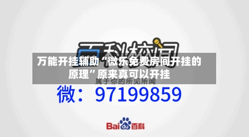 万能开挂辅助“微乐免费房间开挂的原理	”原来真可以开挂-第2张图片