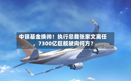 中银基金换帅！执行总裁张家文离任，7300亿巨舰驶向何方？-第3张图片