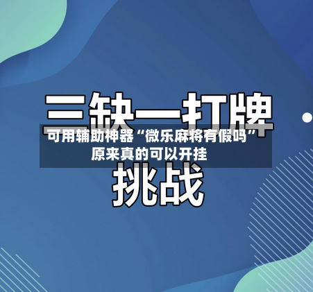 可用辅助神器“微乐麻将有假吗”原来真的可以开挂-第2张图片