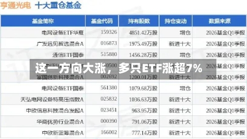 这一方向大涨，多只ETF涨超7%