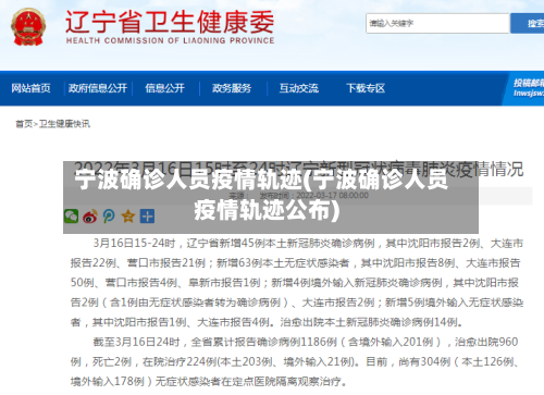 宁波确诊人员疫情轨迹(宁波确诊人员疫情轨迹公布)