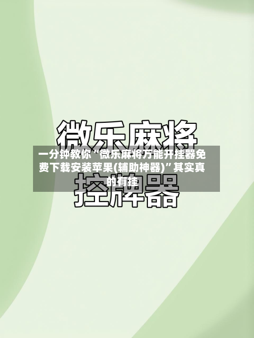 一分钟教你“微乐麻将万能开挂器免费下载安装苹果(辅助神器)”其实真的有挂-第2张图片