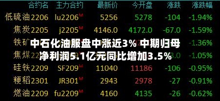 中石化油服盘中涨近3% 中期归母净利润5.1亿元同比增加3.5%-第1张图片