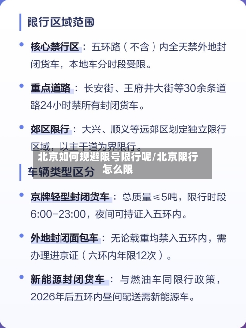 北京如何规避限号限行呢/北京限行怎么限
