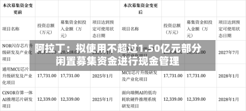 阿拉丁：拟使用不超过1.50亿元部分闲置募集资金进行现金管理