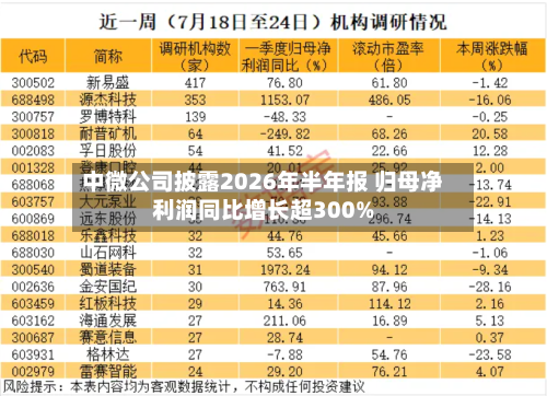 中微公司披露2026年半年报 归母净利润同比增长超300%-第2张图片
