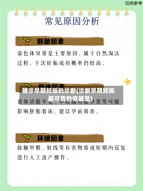 确诊早期妊娠的诊断(诊断早期妊娠最可靠的依据是)