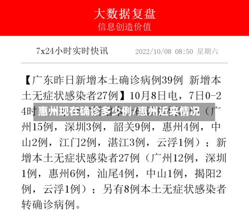惠州现在确诊多少例/惠州近来情况