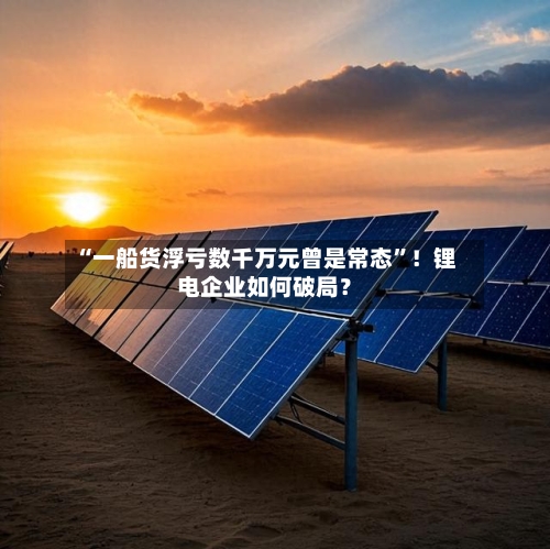 “一船货浮亏数千万元曾是常态”！锂电企业如何破局？-第3张图片