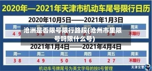 沧洲是否限号限行路段(沧州市里限号吗限什么号)-第3张图片