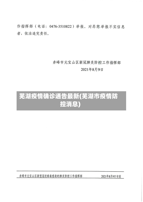 芜湖疫情确诊通告最新(芜湖市疫情防控消息)