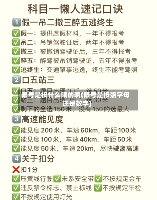限号是按什么限的啊(限号是按照字母还是数字)