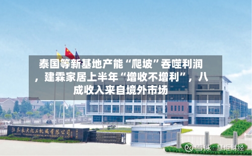 泰国等新基地产能“爬坡”吞噬利润	，建霖家居上半年“增收不增利	”，八成收入来自境外市场-第2张图片