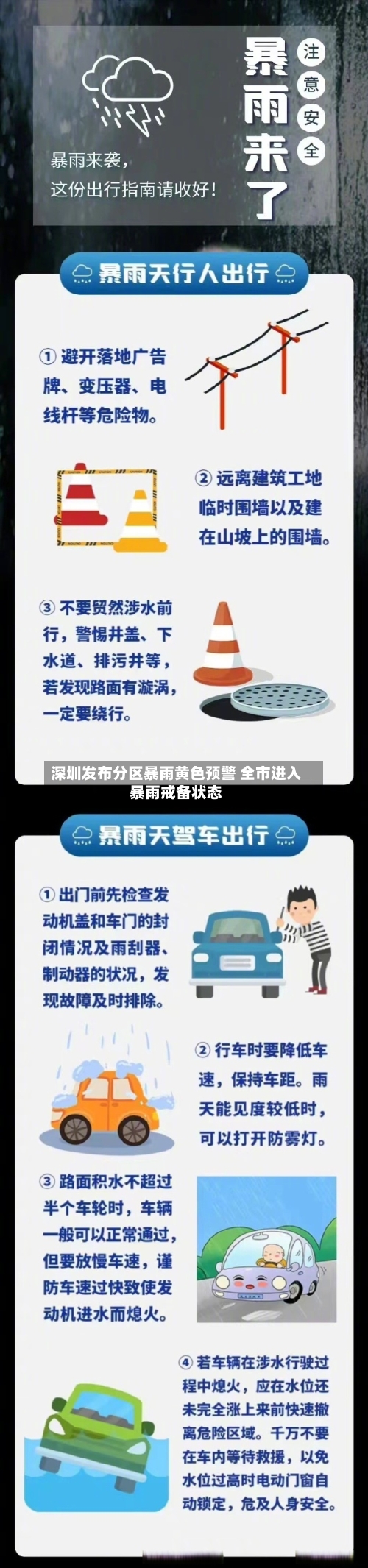 深圳发布分区暴雨黄色预警 全市进入暴雨戒备状态