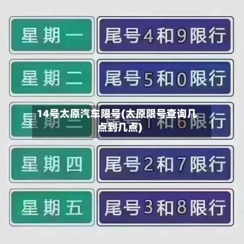14号太原汽车限号(太原限号查询几点到几点)-第2张图片