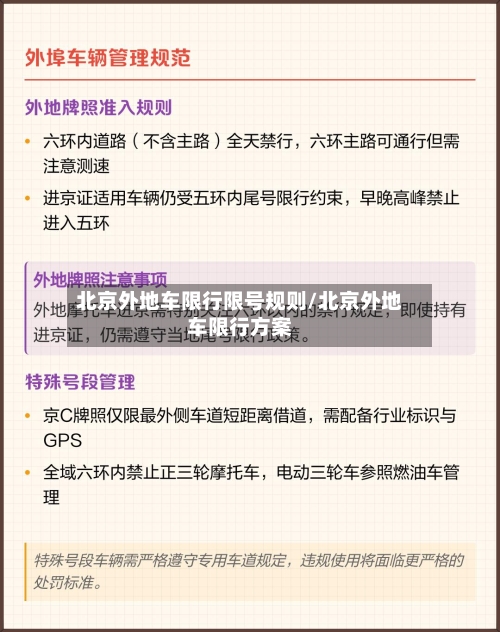 北京外地车限行限号规则/北京外地车限行方案
